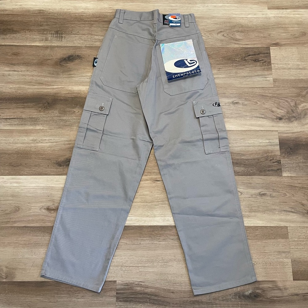 Vintage 90s Y2K Interstate Baggy Wide Leg Skate Cargo Pants Size 29x30 Gray